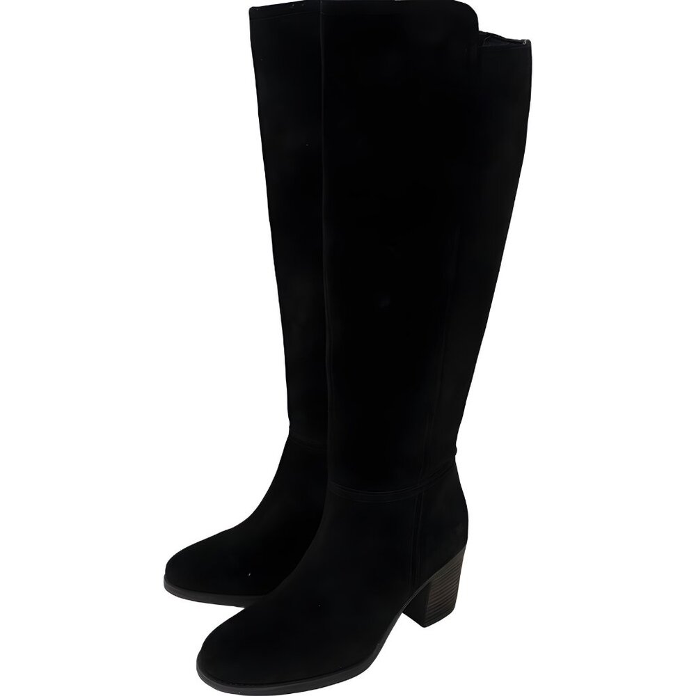 Lucky Brand Women's Black Suede Wide-Calf Boots 7.5M - Fast Shipping - Picture 2 of 6